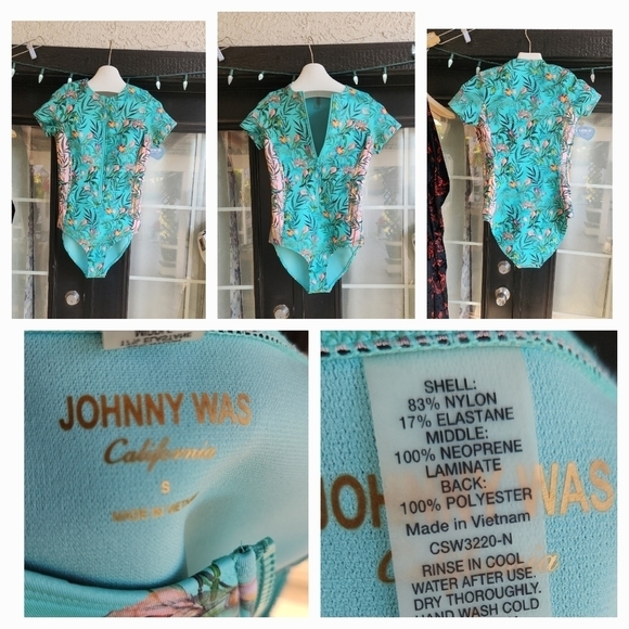 Johnny Was  Taina Neoprene Zip-Up One Piece - Picture 2 of 3